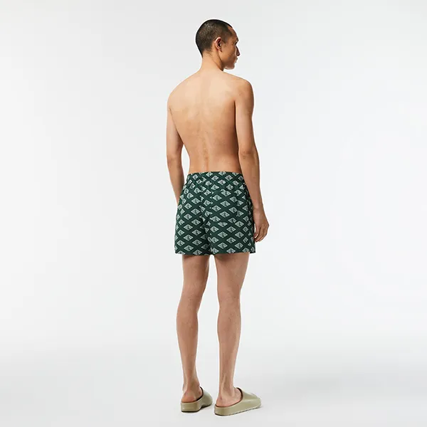 Quần Bơi Nam Lacoste Men's Two-Tone Monogram Print Swimming Trunks MH5641 - YRR Màu Xanh Lá Size S - Thời trang - Vua Hàng Hiệu