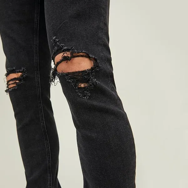 Quần Jean Nam Jack & Jones Liam Slim Fit Ripped Màu Đen Size 30 - Thời trang - Vua Hàng Hiệu