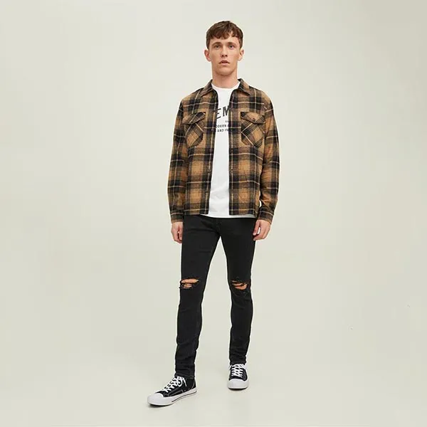 Quần Jean Nam Jack & Jones Liam Slim Fit Ripped Màu Đen Size 30 - Thời trang - Vua Hàng Hiệu