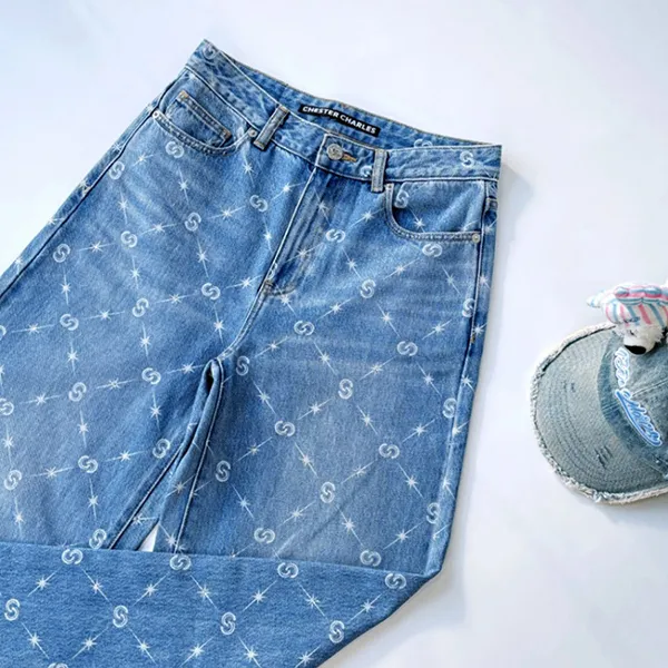 Quần Jean Nữ Chester Charles In Blue Denim CW403DP0027L2 Màu Xanh Nhạt Size L - Thời trang - Vua Hàng Hiệu