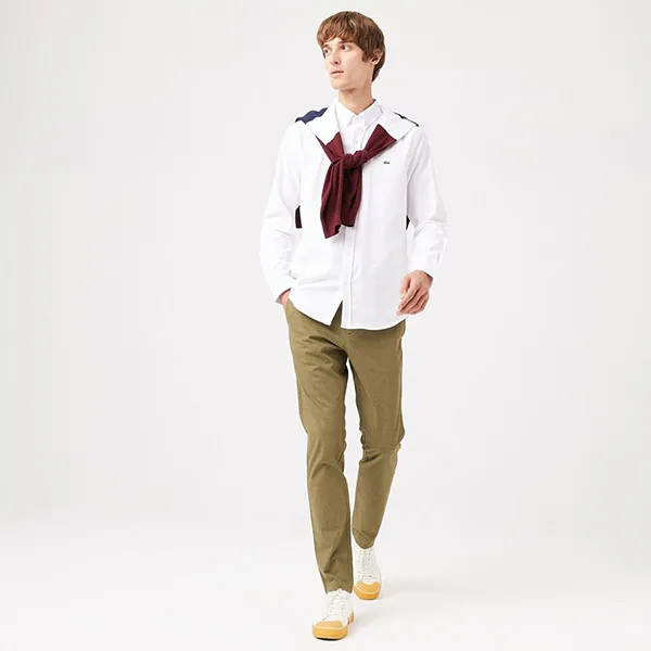 Quần Kaki Nam Lacoste Men's Slim Fit Green Trousers HH2320-20H Màu Xanh Olive Size 32 - Thời trang - Vua Hàng Hiệu