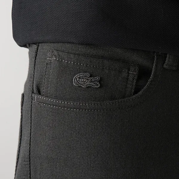 Quần Kaki Nam Lacoste Men's Slim Fit Trousers HH2206 - 06A Màu Xám Đậm Size 32