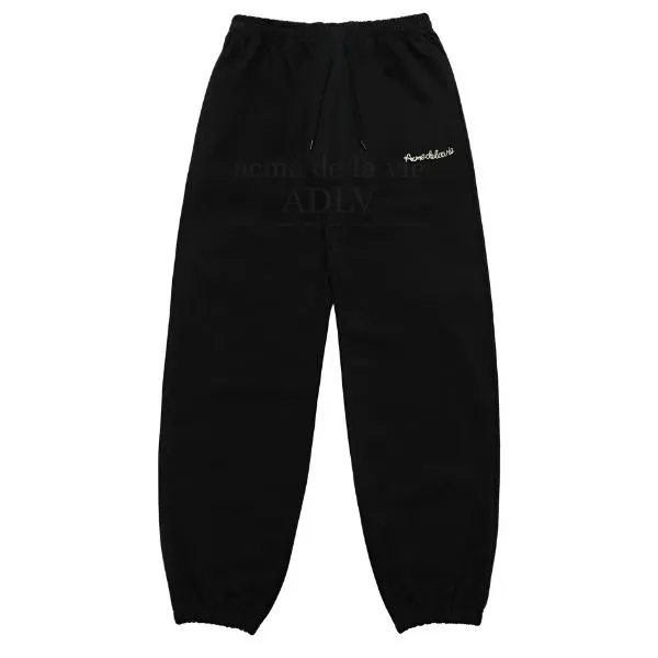 Quần Nỉ Acmé De La Vie ADLV Script Chain Needlework Pants Màu Đen