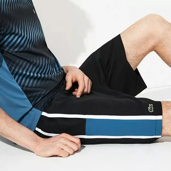 Quần Short Nam Lacoste Men's Lightweight Colorblock Stripe Tennis GH314T Y4W Màu Đen Size 4 - Thời trang - Vua Hàng Hiệu