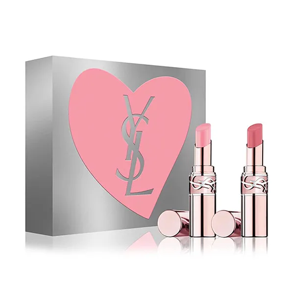 Set 2 Son Dưỡng Yves Saint Laurent YSL Candy Glow (YSL 44B Nude Lavalliere + 1B Pink Sunrise) - Son Môi - Vua Hàng Hiệu