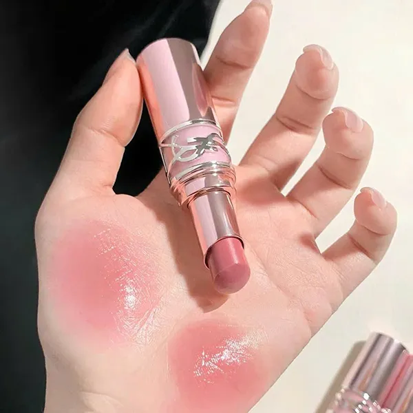 Set 2 Son Dưỡng Yves Saint Laurent YSL Candy Glow (YSL 44B Nude Lavalliere + 1B Pink Sunrise) - Son Môi - Vua Hàng Hiệu