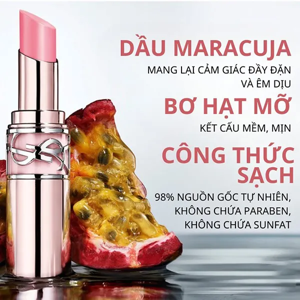 Set 2 Son Dưỡng Yves Saint Laurent YSL Candy Glow (YSL 44B Nude Lavalliere + 1B Pink Sunrise) - Son Môi - Vua Hàng Hiệu