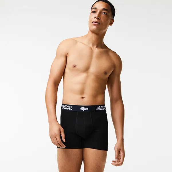 Set 3 Quần Lót Nam Lacoste Men's 3-Pack Tonal Waist Boxer Briefs 6H3412 - TR2 Màu Đen/Đỏ/Trắng Size S - Thời trang - Vua Hàng Hiệu
