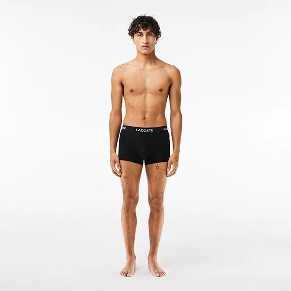 Set 7 Quần Lót Nam Lacoste Men's Logo Waist Trunks 7-Pack 5H0864-031 Màu Đen Size S