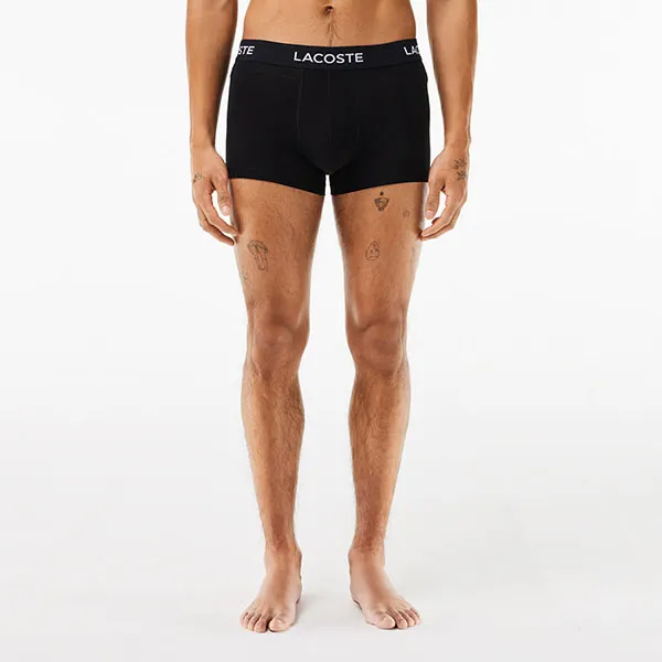 Set 7 Quần Lót Nam Lacoste Men's Logo Waist Trunks 7-Pack 5H0864-031 Màu Đen Size S