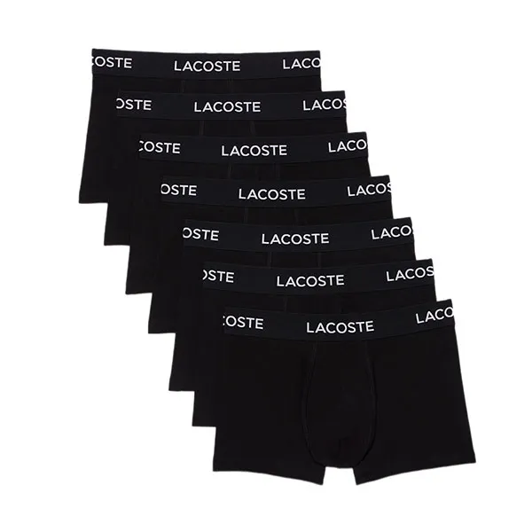 Set 7 Quần Lót Nam Lacoste Men's Logo Waist Trunks 7-Pack 5H0864-031 Màu Đen Size S