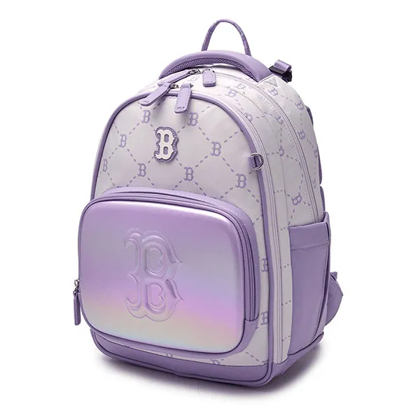 Set Balo + Túi Xách Trẻ Em MLB Lux Monogram Boston Red Sox 7ABKMD25N-43LDL Màu Tím