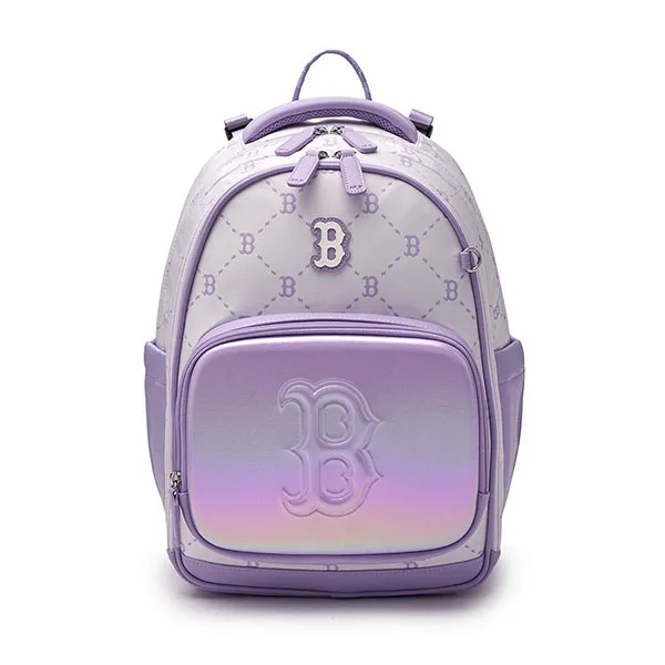 Set Balo + Túi Xách Trẻ Em MLB Lux Monogram Boston Red Sox 7ABKMD25N-43LDL Màu Tím