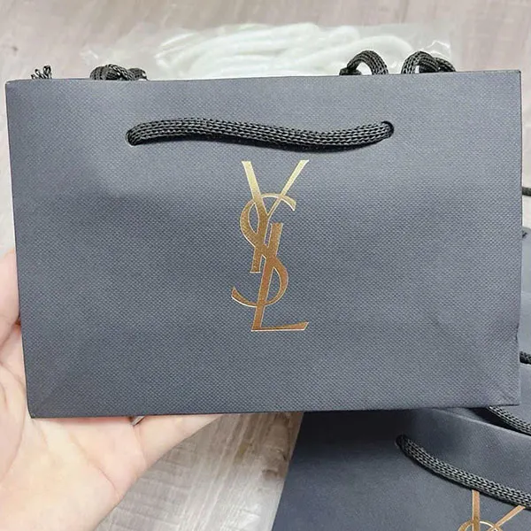 Set Box Và Túi Đựng Yves Saint Laurent YSL Paper Bag Màu Đen (Không Son)