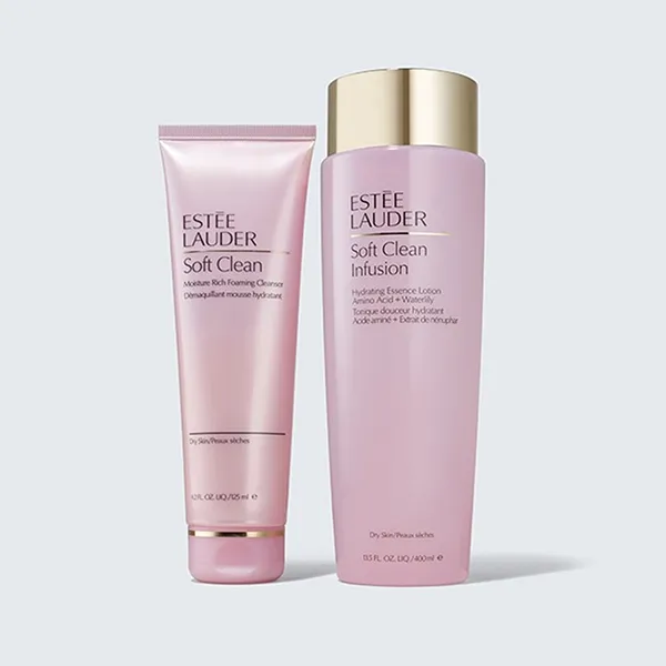 Set Sữa Rửa Mặt Và Toner Dưỡng Da Estée Lauder Soft Clean Skincare Cleanse 2 Món - Sữa Rửa Mặt - Vua Hàng Hiệu