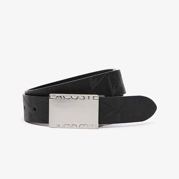 Set Thắt Lưng Nam Lacoste 2-Buckle Belt Smooth Leather RC4081 000 Màu Đen