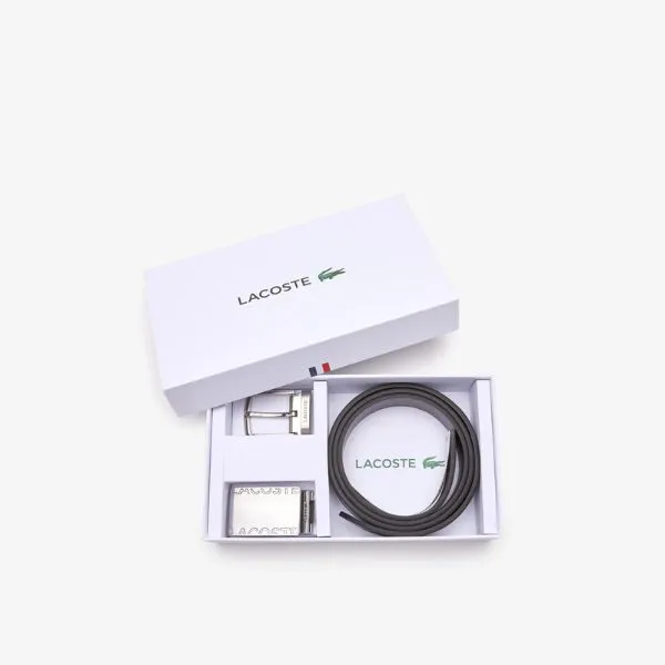Set Thắt Lưng Nam Lacoste Smooth Leather Belt RC4060 Màu Đen Size 100