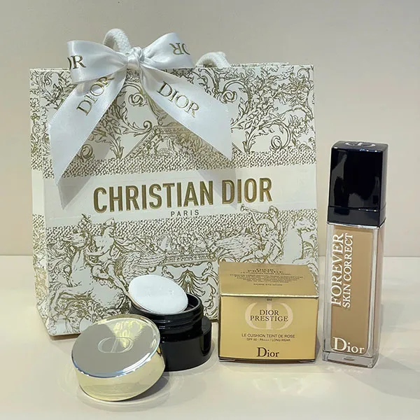 Set Trang Điểm Dior Prestige Le Cushion Teint De Rose + Skin Correct (Phấn Nước + Che Khuyết Điểm Tone 2N) - Trang điểm - Vua Hàng Hiệu