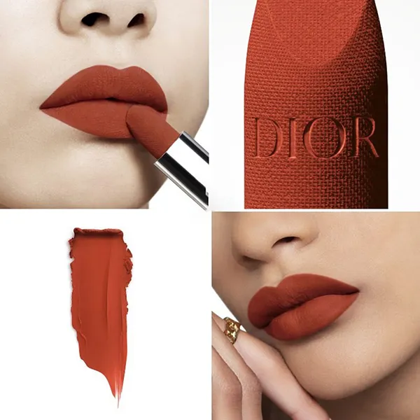 Son Dior 840 Rayonnante Velvet Finish Mini Màu Cam Gạch Đậm Không Hộp