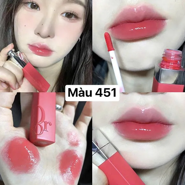 Son Dior Addict Lip Tint 451 Natural Coral Màu Hồng Cam San Hô