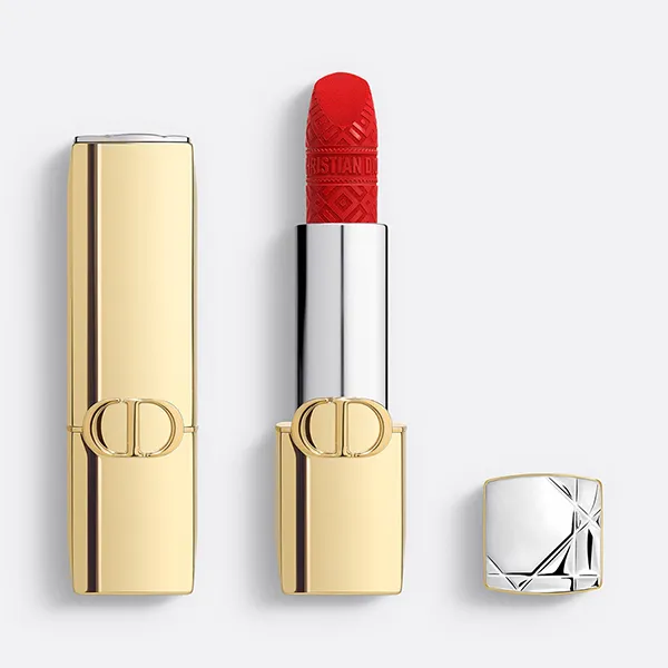 Son Dior Rouge Dior Lipstick Limited Edition Golden Case 999 Velvet Finish Màu Đỏ Tươi - Son Môi - Vua Hàng Hiệu