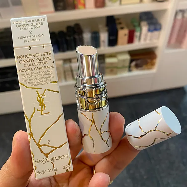 Son Dưỡng Yves Saint Laurent YSL Rouge Volupte Candy Glaze 02 Màu Hồng Nude