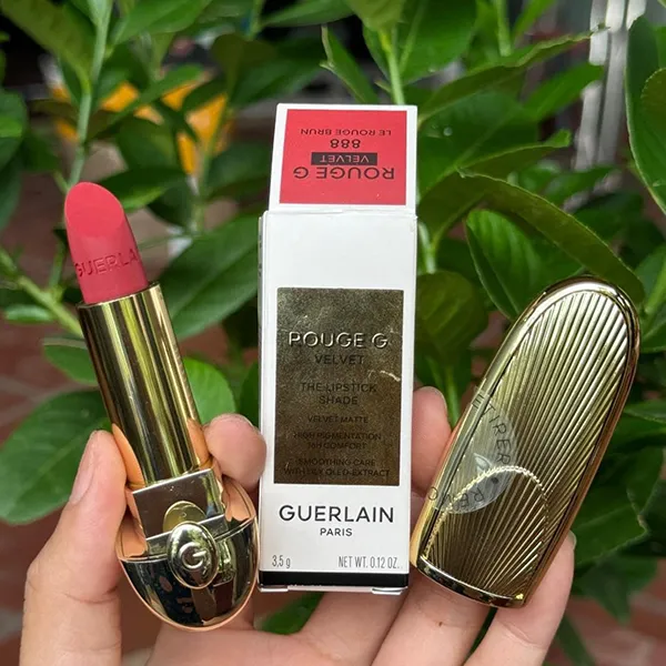 Son Guerlain Rouge G Velvet Refill 888 Le Rouge Brun Màu Đỏ Thẫm (Bán Combo Kèm Case)