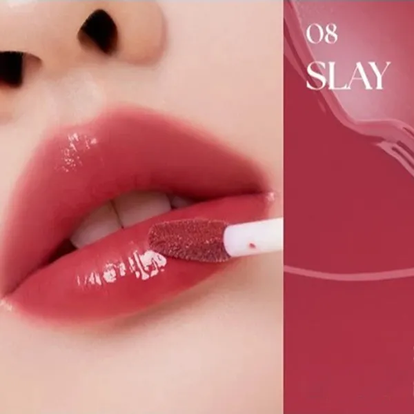 Son Kem Bóng Muzigae Mansion Icy Glow 08 Slay Màu Đỏ Hồng Đất 5.3ml - Son Môi - Vua Hàng Hiệu