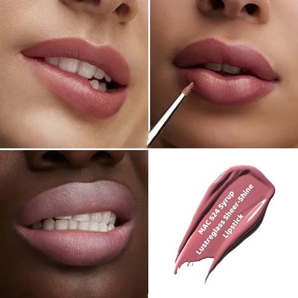 Son MAC Lustreglass Sheer-Shine Lipstick 524 Syrup Màu Hồng Hoa Cà - Son Môi - Vua Hàng Hiệu