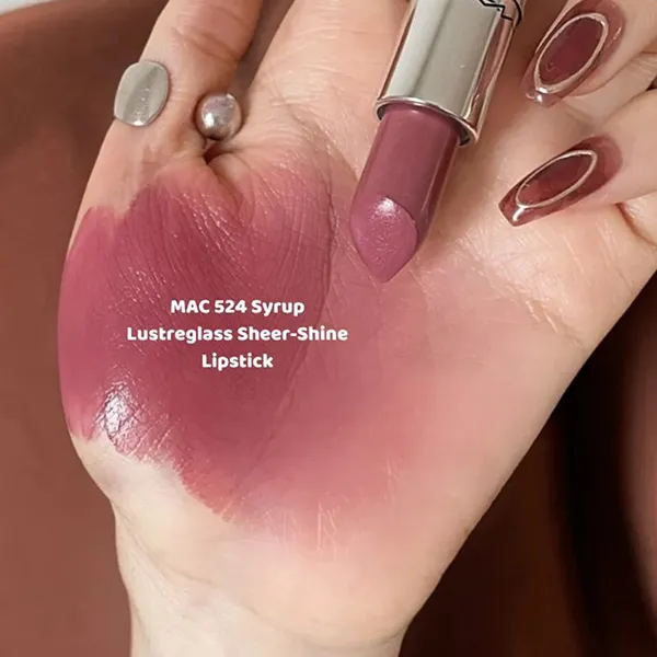 Son MAC Lustreglass Sheer-Shine Lipstick 524 Syrup Màu Hồng Hoa Cà - Son Môi - Vua Hàng Hiệu