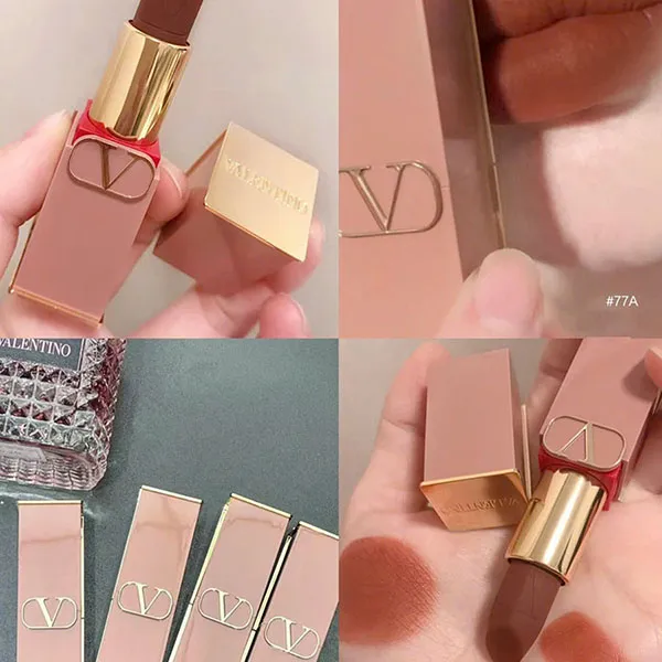 Son Valentino Rosso Nude Edition 77A Nude In Roma Màu Nâu Đất - Son Môi - Vua Hàng Hiệu