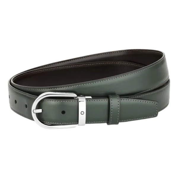 Thắt Lưng Montblanc Horseshoe Buckle Reversible Leather Belt MB128753 Màu Xanh - Nâu - Thắt lưng - Vua Hàng Hiệu