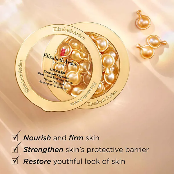 Tinh Chất Hỗ Trợ Giảm Nhăn Và Làm Săn Chắc Da Elizabeth Arden Ceramide Capsules Daily Youth Restoring Serum 60 Viên - Mỹ phẩm - Vua Hàng Hiệu
