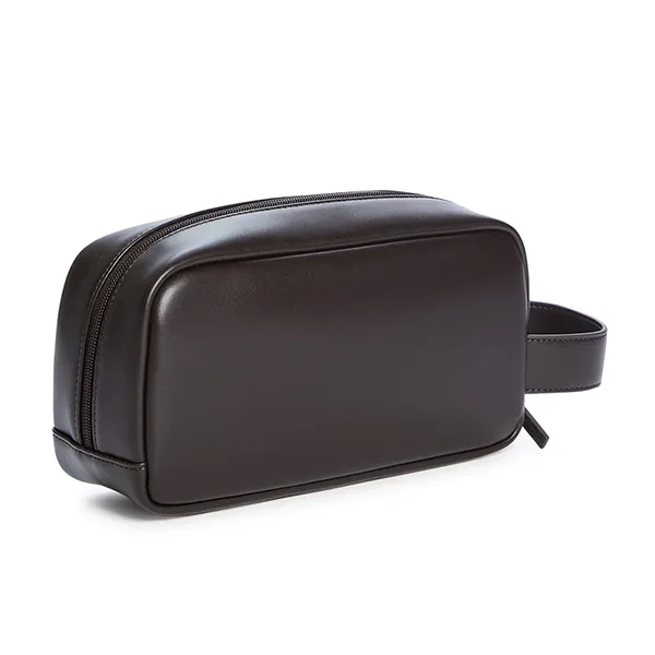 Túi Cầm Tay Nam Guess Faux-Leather Travel Kit Bag SM2886STLG Màu Nâu Đậm