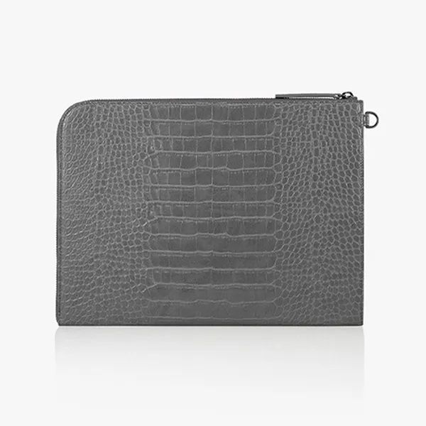 Túi Cầm Tay Nam Find Kapoor Clutch 32 Croco Gray Màu Xám