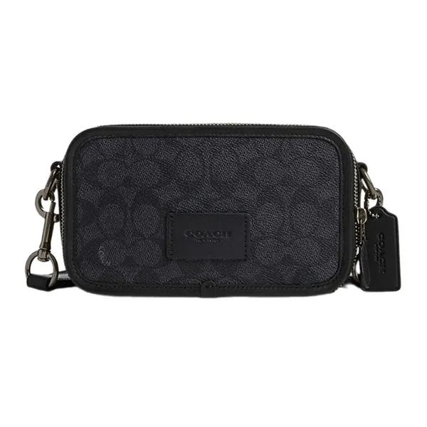 Túi Đeo Chéo Nam Coach Wyatt Crossbody Bag In Signature Canvas CW365 Màu Đen