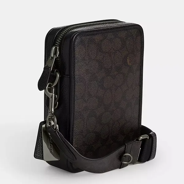 Túi Đeo Chéo Nam Coach Sullivan Crossbody In Signature Canvas CW388 Màu Nâu/Đen