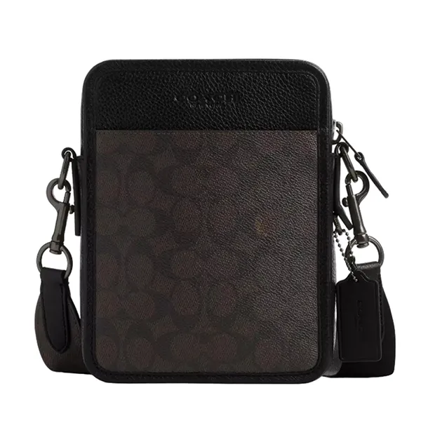 Túi Đeo Chéo Nam Coach Sullivan Crossbody In Signature Canvas CW388 Màu Nâu/Đen