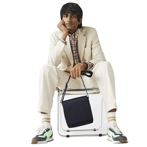 Túi Đeo Chéo Nam Lacoste Classic Petit Pique Flap Crossbody Màu Xanh Navy