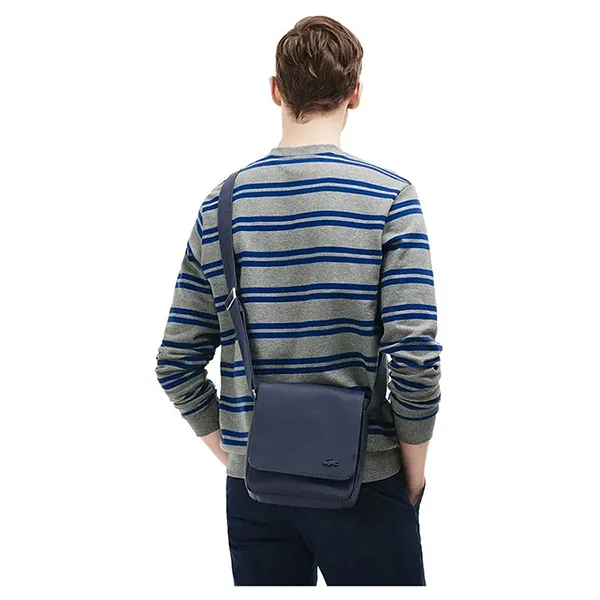 Túi Đeo Chéo Nam Lacoste Classic Petit Pique Flap Crossbody Màu Xanh Navy