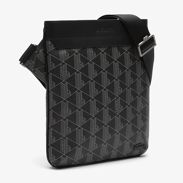Túi Đeo Chéo Nam Lacoste The Blend Crossbody Bag NH4260LX H45 Màu Đen Họa Tiết