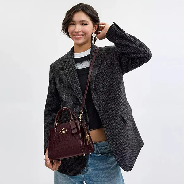 Túi Đeo Chéo Nữ Coach Andrea Carryall Crossbody Bag CR105 Màu Đỏ Mận T_HD - Túi xách - Vua Hàng Hiệu