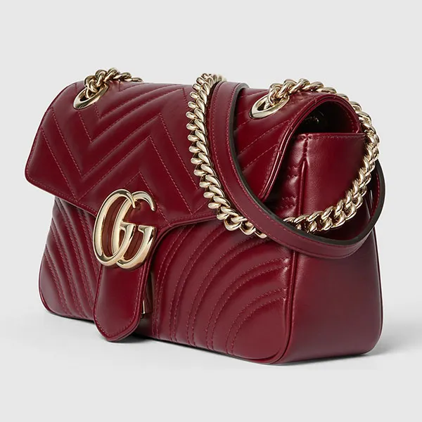 Túi Đeo Chéo Nữ Gucci GG Marmont Small Shoulder Bag ‎443497 AADPJ 6207 Màu Đỏ Đô - Túi xách - Vua Hàng Hiệu