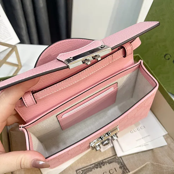 Túi Đeo Chéo Nữ Gucci Padlock Mini Bag Pink Màu Hồng
