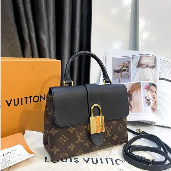 Túi Đeo Chéo Nữ Louis Vuitton LV Locky BB Màu Đen Nâu