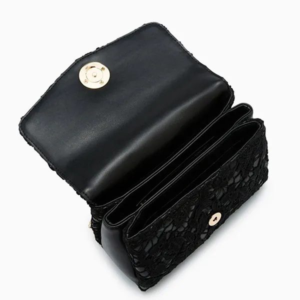 Túi Đeo Chéo Nữ Lyn Serena II Lace Crossbody Bag Black LL24FBF231 Màu Đen