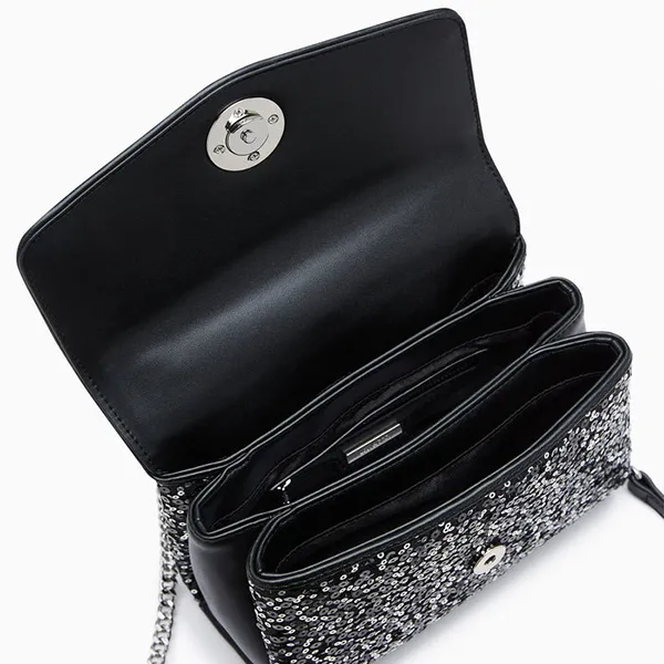 Túi Đeo Chéo Nữ Lyn Serena II Sequin Crossbody Black LL24FBF380 Màu Đen