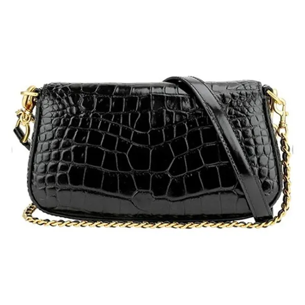 Túi Đeo Chéo Nữ Tory Burch Britten Embossed Convertible Crossbody Bag Màu Đen