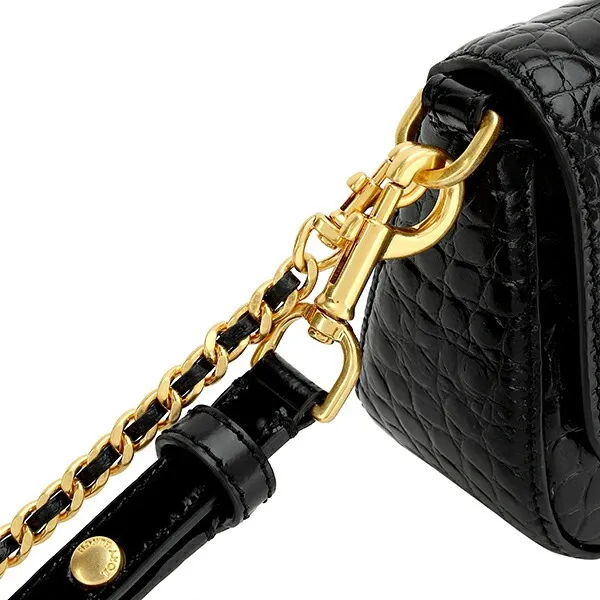 Túi Đeo Chéo Nữ Tory Burch Britten Embossed Convertible Crossbody Bag Màu Đen