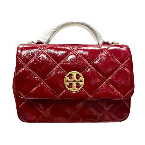 Túi Đeo Chéo Nữ Tory Burch Willa Shine Mini Top Handle Bag 153366 1024 Sorrel Màu Đỏ Đậm